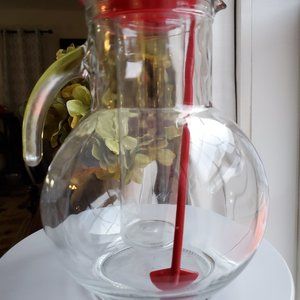 MARTINI, MIX Bormioli Rocco Kufra Jug with Ice Container, Red Lid, 72 3/4 Ounce